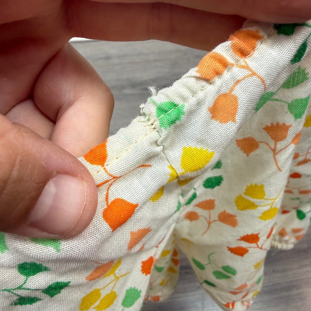 Vintage Carter's Girls Floral Scalloped Top & Bloomers 3T Orange Green Yellow - Picture 8 of 9